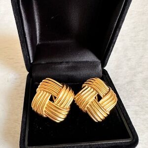Gold Vintage Clip on Earrings
